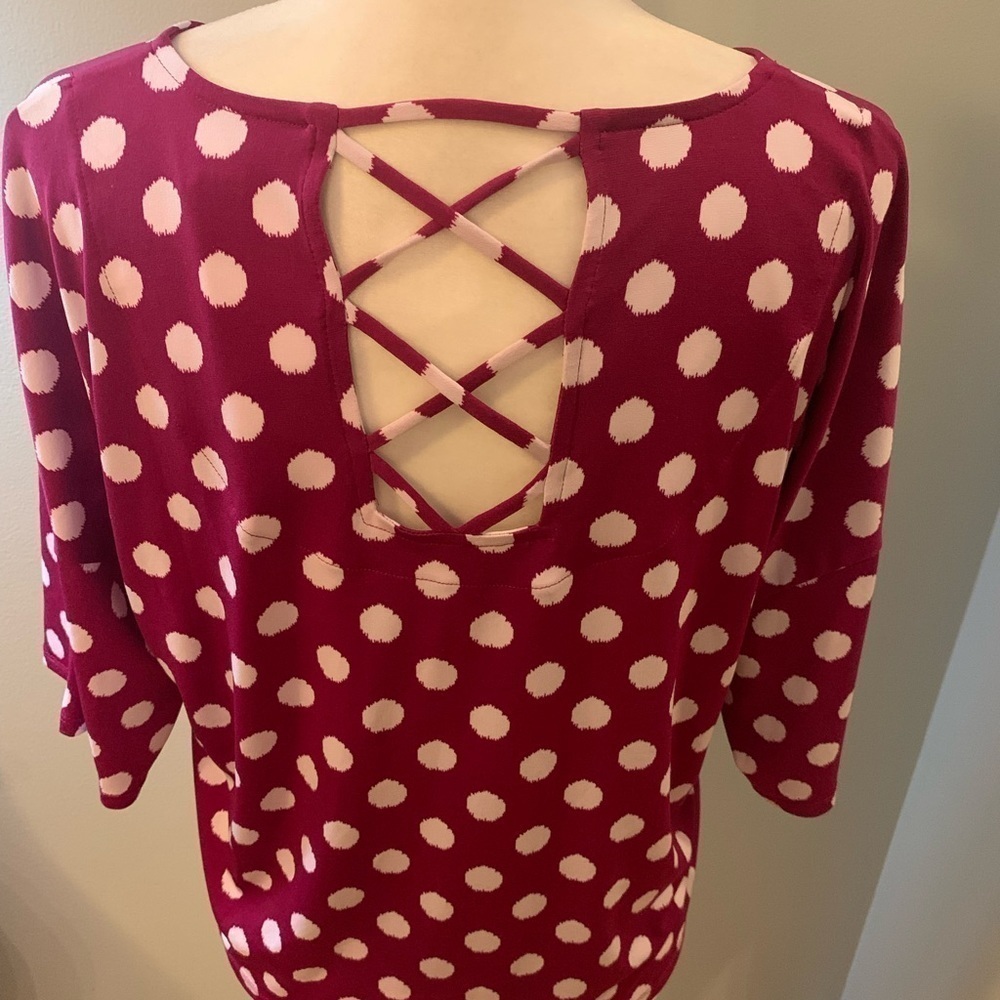 Chico’s pink dotted summer tunic, size 1 (M)